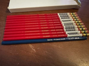 Prismacolor Col-Erase 20045 Carmine Red Checking 10 New Pencils And One Blue - Picture 1 of 6
