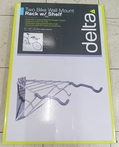 Delta Two Bike Wall Mount Rack With Shelf - Picture 1 of 5