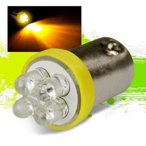 T10 BA9S T4W 1895 AMBER INTERIOR DOME LIGHT BULB W/4-3MM ROUND LED UPGRADE - Imagen 1 de 1