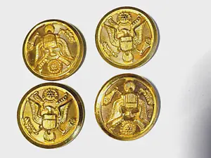 FINE QUALITY Button Co Brass Overlay Eagle 4~US Army Military Jacket Buttons-VIN - Picture 1 of 5