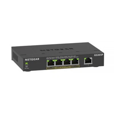 NETGEAR SOHO 5-Port Gigabit Ethernet Unmanaged Switch 4-Port PoE GS305P-300AUS - Image 1 of 4