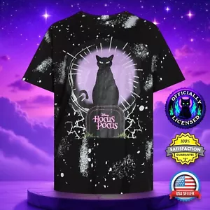 T-shirt grafica UFFICIALE Disney Hocus Pocus Binx finta candeggina schizzi DONNA SM - Foto 1 di 17