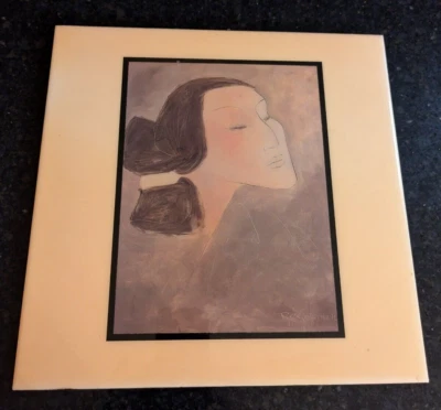 Azulejo de pared RC Gorman "Miriam" 12x12 firmado en el azulejo -- muy pesado Foto 1 de 3