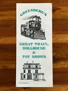 Greenberg’s Great Train Dollhouse & Toy Shows Show Tour Brochure 1990 1991 Vtg - Picture 1 of 4