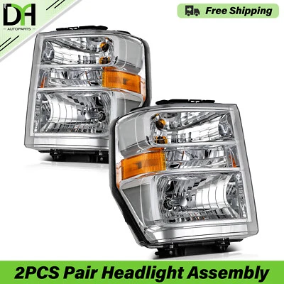 Headlights Set For 2008-2014 Ford Econoline Van E150 E250 E350 E450 Headlamps Foto 1 de 4