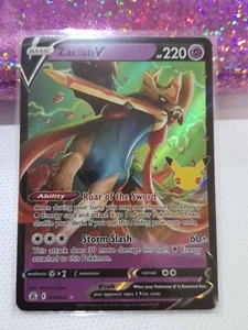 Tarjeta de Pokémon ZACIAN V 016/025 arte completo raras celebraciones casi como nueva - Imagen 1 de 3