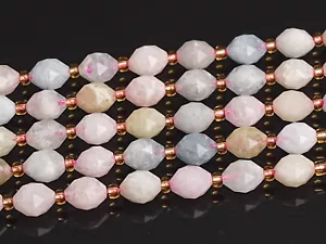 6MM Natural Pink Beryl Morganite Aquamarine Beads AA Rice Bead Loose Beads - Picture 1 of 3