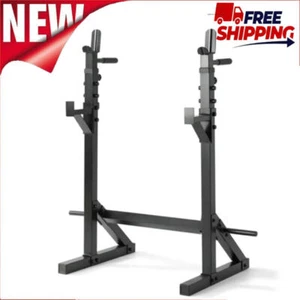 Adjustable Squat Rack with Pull Up Bar Weight Lifting Barbell Rack Stand Home US - Picture 1 of 6