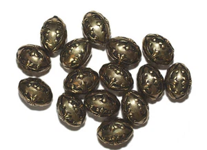 15mm Oval Fleur Antiqued Goldtone Metalized Metallic Beads - Imagen 1 de 1