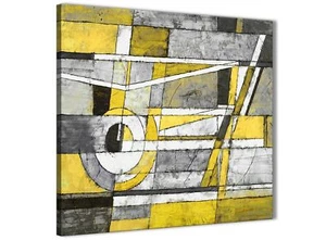Accesorios Lienzo Cocina Pintura Gris Amarillo - Abstracto 1s400s - 49cm - Imagen 1 de 4