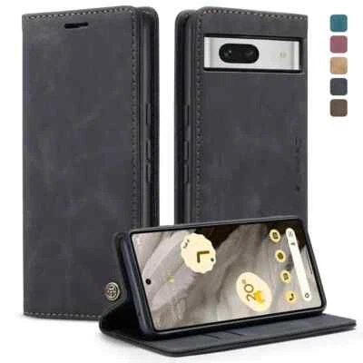 Leather Business Card Holder Phone Wallet Case For Google Pixel 7A Cover - Image 1 of 4