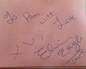 ELVIN EAGLE HANDSIGNED VINTAGE AUTOGRAPH PAGE ELVIS IMPERSONATOR - Picture 1 of 1