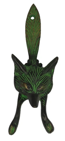 Fox Shape Antique Vintage Style Small Door Bell Handcrafted Brass Door Knocker Cover