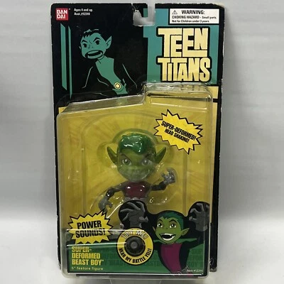 Super-Deformed Beast Boy MOSC Teen Titans 2004 Bandai DC Super Heroes Figure - Image 1 of 4