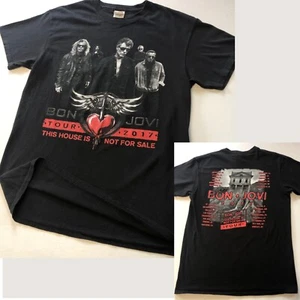 BON JOVI Black Tour T-Shirt Sz M 2-sided This House is Not For Sale Tour Tee - Picture 1 of 16