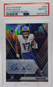 2023 Panini Phoenix PUKA NACUA Auto Silver Prizm Rookie #200 RC Rams PSA 10 GEM - Picture 1 of 4