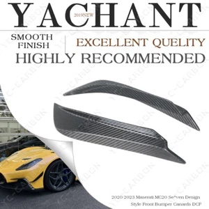 DRY CARBON Kit For 20-23 Maserati MC20 SE*VEN Design Style Front Bumper Canards - Picture 1 of 22