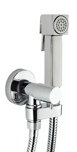 BOSSINI-E57034 SET DOCCIA  A PULSANTE IN OTTONE CROMATO-CON RUBINETTO ARRESTO - Picture 1 of 2