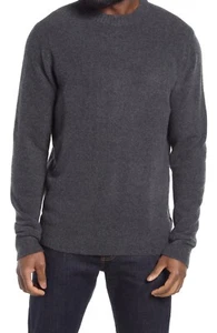 Nordstrom Brushed Crewneck Sweater Dark Gray Mens Medium M $70 Soft Cozy Knit - Picture 1 of 6