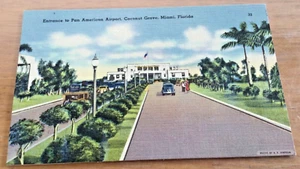 Vintage 1930's Tichnor Brothers Inc. Postcard - Coconut Grove Pan Am Air- Unused - Picture 1 of 3
