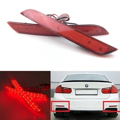 2x Luz de freno reflector de parachoques LED lente roja para BMW 328i 320i xDrive 12-15 Foto 1 de 4