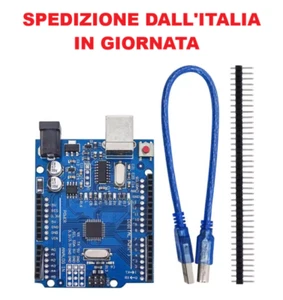 UNO R3 Scheda ATmega328P CH340 Compatibile Arduino Rev3 + pins maschi - Foto 1 di 1