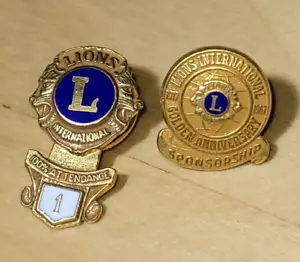 Lions Club Int'l Official Membership + 1 yr attendance + 1967 Golden Anniv PINS - Picture 1 of 6