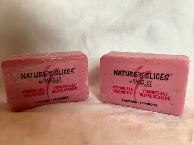 2 Nature’s Slices By Yardley London Raspberry Soap Shea Butter Vitamin A E - Image 1 of 3