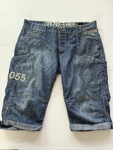 Crosshatch Next Generation Mens Denim Shorts Size 38 Blue Stretch Street Wear - Picture 1 of 14