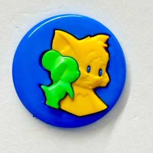 Zeichentrickfiguren Tom & Jerry, Katze & Maus Druckknopf zusammen, blau - Bild 1 von 2