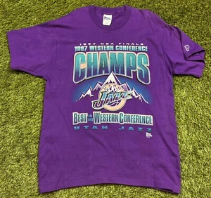 Camiseta De Colección 1997 Jugador Profesional Utah Jazz Finales NBA Para Hombre L Autografiada EE. UU. - Imagen 1 de 10