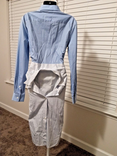 Abito Maison Margiela Paris Blu Bianco a Righe Made in Italy Taglia 44 US 8