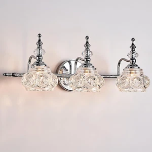 Vanity Lights for Bathroom - Chrome 3 Light Vanity Light Fixtures - Picture 1 of 7