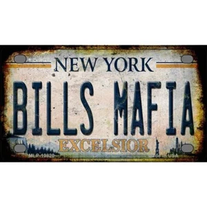 Bills Mafia New York Rusty Novelty Mini Metal License Plate Tag - Picture 1 of 1