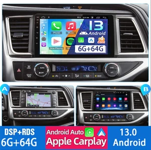 6G+64G Android 13.0 Car Stereo Radio CarPlay GPS for Toyota Highlander 2014-2019 - Picture 1 of 13