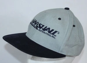 Vtg Marshall Distributing Hat Snapback Racing Trucker Cap Roman Pro Embroidered - Picture 1 of 8