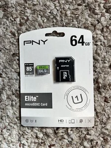 PNY Elite 64GB Class 10 U1 microSDXC Flash Memory Card - Picture 1 of 2