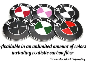 Hood Trunk Steering Wheel and Wheel Overlay Stickers Custom Emblems For BMW - Picture 1 of 9