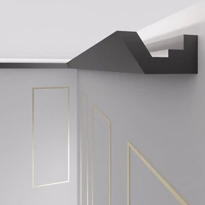 OL-2 -2 Meter - Schwarze Stuckleisten LED für indirekte Deckenbeleuchtung - Bild 1 von 3