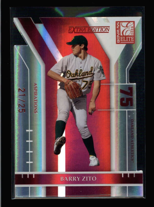 BARRY ZITO 2004 DONRUSS ELITE #54 EXTRA EDITION ASPIRATIONS RED #21/25 AY7859 - Image 1 of 1