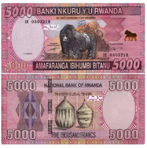 2014 Rwanda 5000 FRANCS P 41 UNC NEW Banknote - Picture 1 of 2