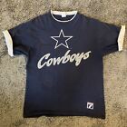 Vintage Dallas Cowboys T-Shirt NFL Football Blue 90's Roll Tab Sleeves Large