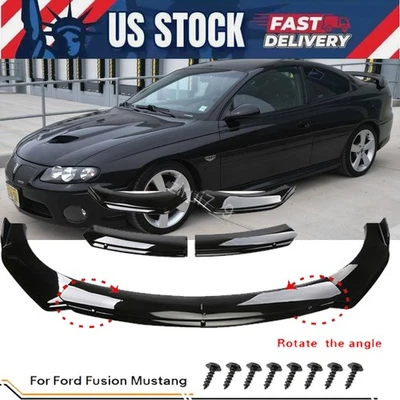 For 2006 Pontiac GTO Gloss Black Front Bumper Lip Chin Spoiler Splitter Body - Image 1 of 4