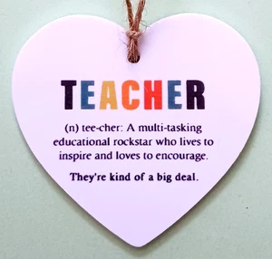 Regalo Maestro Educativo Rockstar - Placa Corazón Colgante Decoración Navidad - Imagen 1 de 3