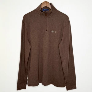 Ralph Lauren POLO Clásico Cuarto Cremallera Manga Larga en Marrón Nuez moscada Nuevo con Etiquetas - Para hombres EE. UU. - Imagen 1 de 10