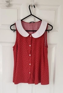 Girl's Red and White Spotted Top To Fit Age 11 -12 by GEORGE - Picture 1 of 9