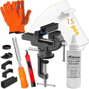 Golfschläger Grip Vise Clamp Kit, 360° drehbar tragbar Tischschraubstock, Golfschläger Kalibr - Bild 1 von 8