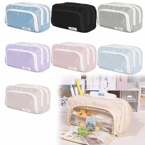 Large Capacity Pencil Case With 3 Compartments Pencil Pouch Pens Bag For Kids - Picture 1 of 44