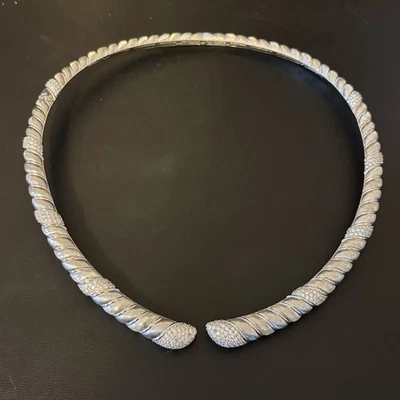 "Collar Judith Ripka de plata con pavé de diamantes (circonita cúbica), 17""" Foto 1 de 4