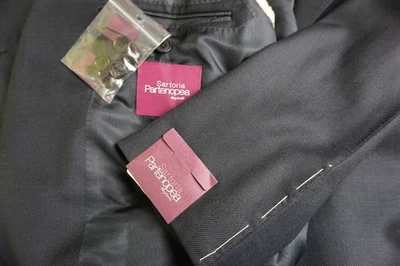 Sartoria Partenopea Azul Marino Tejido S110s Lana 2 Piezas Traje Chaqueta Pantalón 42 52EU NUEVO Foto 1 de 4